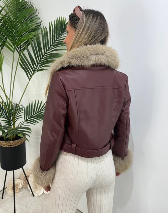 Jakna Verona-Kožna jakna-J&J Collection-Bordo-S-Contessa