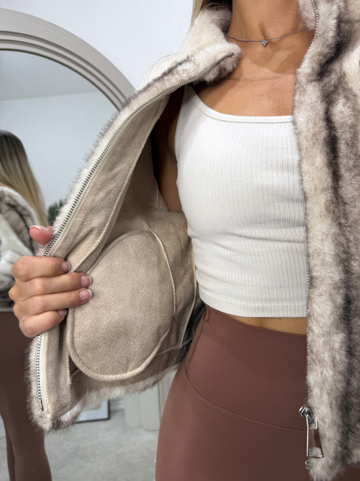 Bunda Valensija-Kratka bunda-XuXu-Bež-Univerzalna-Contessa