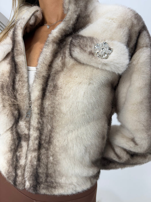 Bunda Valensija-Kratka bunda-XuXu-Bež-Univerzalna-Contessa