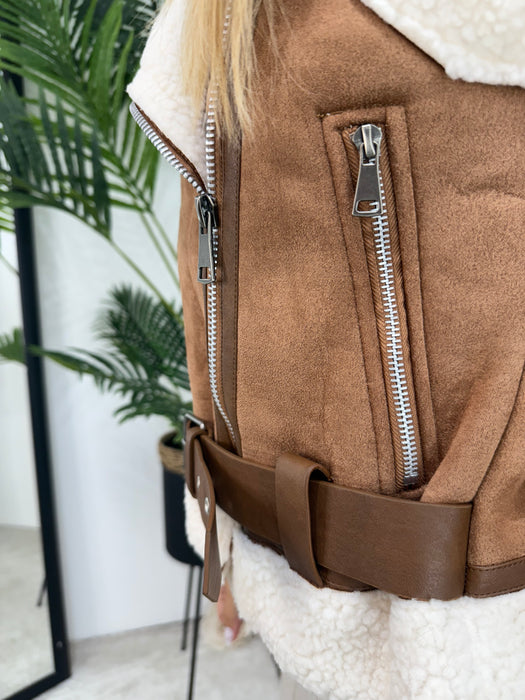 Prsluk Naomi-Krzneni prsluk-J&J Collection-Camel-S-Contessa