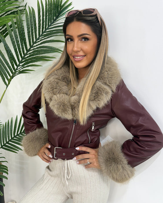 Jakna Verona-Kožna jakna-J&J Collection-Bordo-S-Contessa