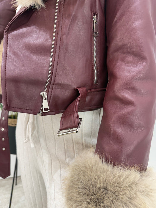 Jakna Verona-Kožna jakna-J&J Collection-Bordo-S-Contessa