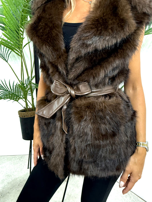 Prsluk Nela-Krzneni prsluk-J&J Collection-Braon-S/M-Contessa