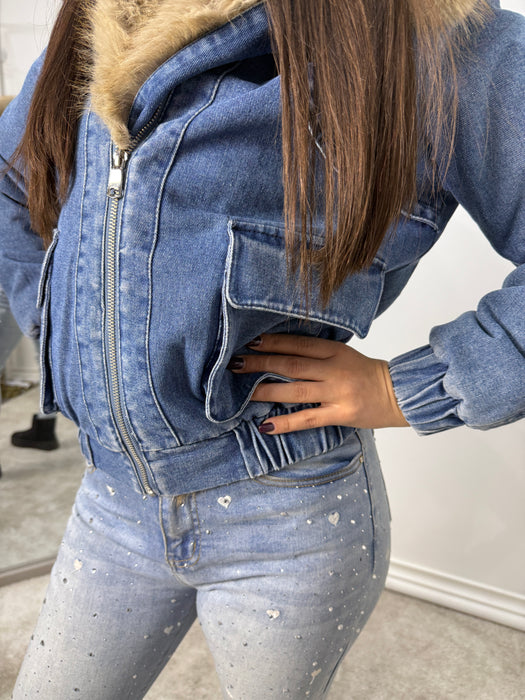 Teksas jakna Alina-Teksas jakna-J&J Collection-Teksas sa belim krznom-S-Contessa