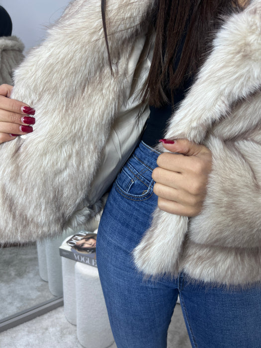 Bunda Naomi-Kratka bunda-J&J Collection-Siva-Univerzalna-Contessa