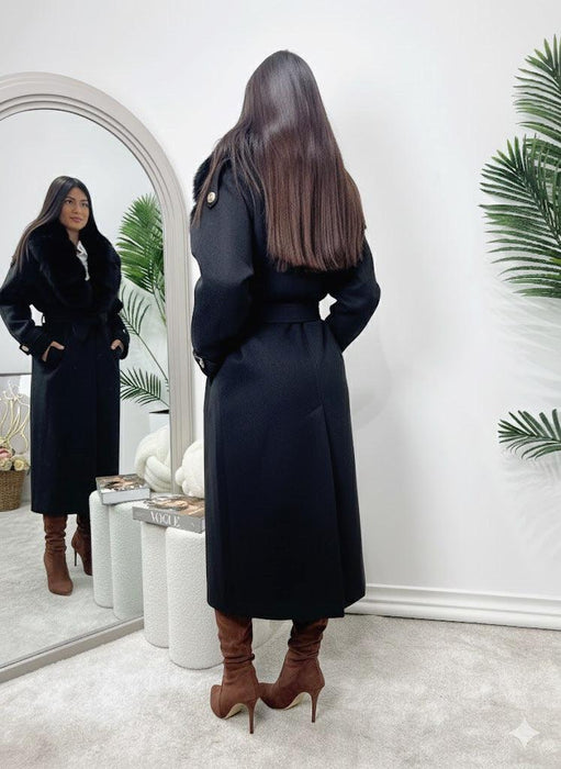 Kaput Kristina-Dugi kaput-J&J Collection-Siva-S-Contessa