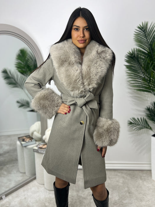 Kaput Madrid-Dugi kaput-J&J Collection-Taupe siva-M-Contessa