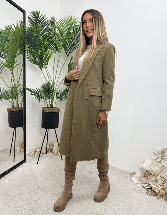 Kaput Milano-Dugi kaput-J&J Collection-Svetlo-maslinasta-S-Contessa