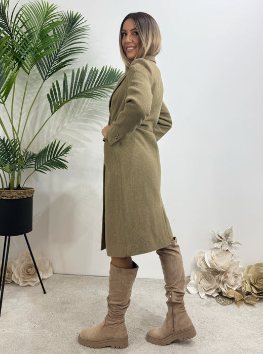 Kaput Milano-Dugi kaput-J&J Collection-Svetlo-maslinasta-S-Contessa