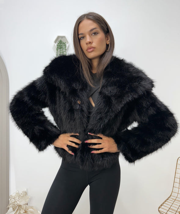 Bunda Naomi-Kratka bunda-J&J Collection-Crna-Univerzalna-Contessa