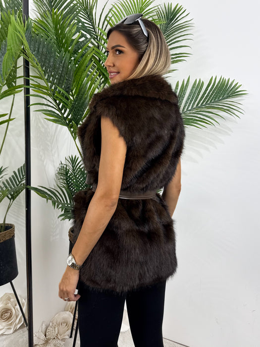 Prsluk Nela-Krzneni prsluk-J&J Collection-Braon-S/M-Contessa