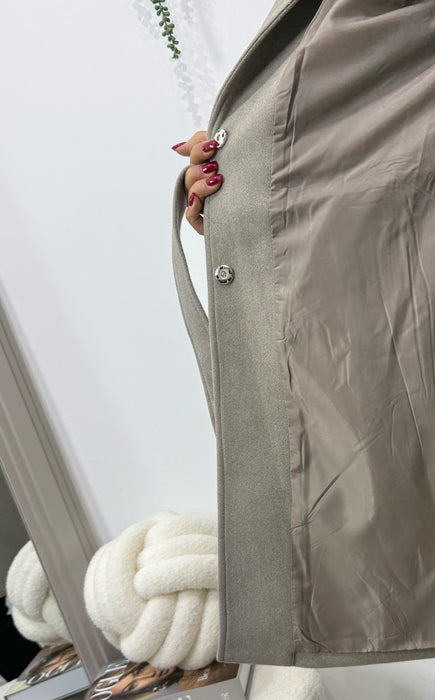 Kaput Madrid-Dugi kaput-J&J Collection-Taupe siva-S-Contessa