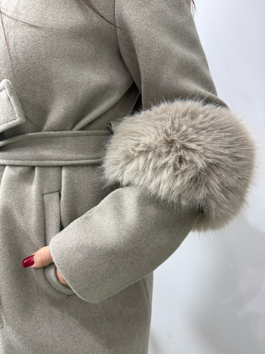 Kaput Madrid-Dugi kaput-J&J Collection-Taupe siva-S-Contessa