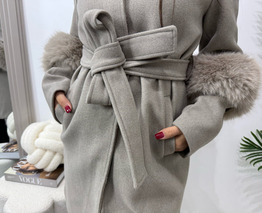 Kaput Madrid-Dugi kaput-J&J Collection-Taupe siva-S-Contessa