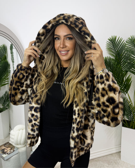 Jakna Moka-Kratka jakna-J&J Collection-Leopard-crna-S-Contessa