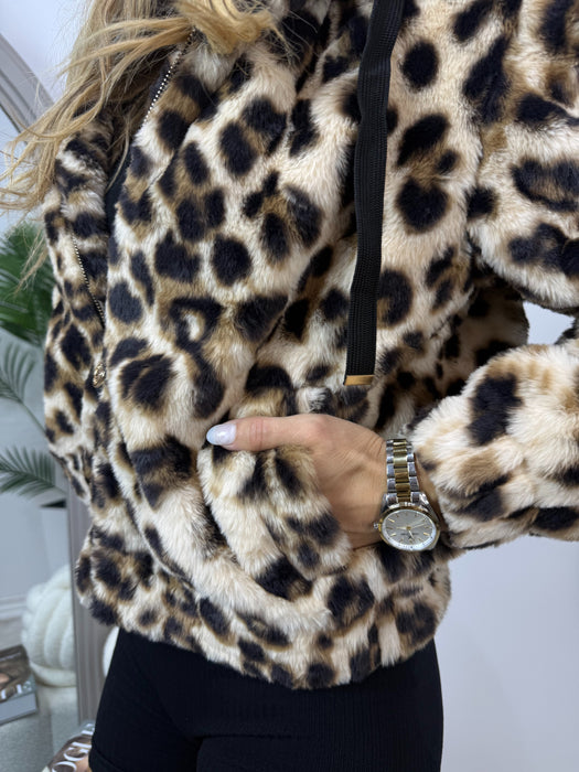 Jakna Moka-Kratka jakna-J&J Collection-Leopard-crna-S-Contessa