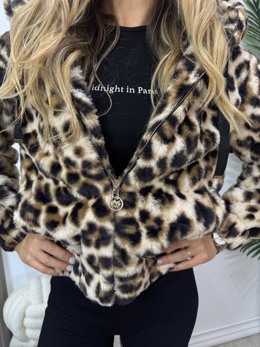 Jakna Moka-Kratka jakna-J&J Collection-Leopard-crna-S-Contessa