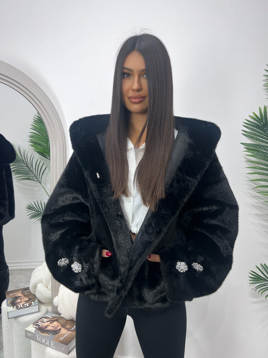 Bunda Moli-Kratka bunda-J&J Collection-Crna-Univerzalna-Contessa