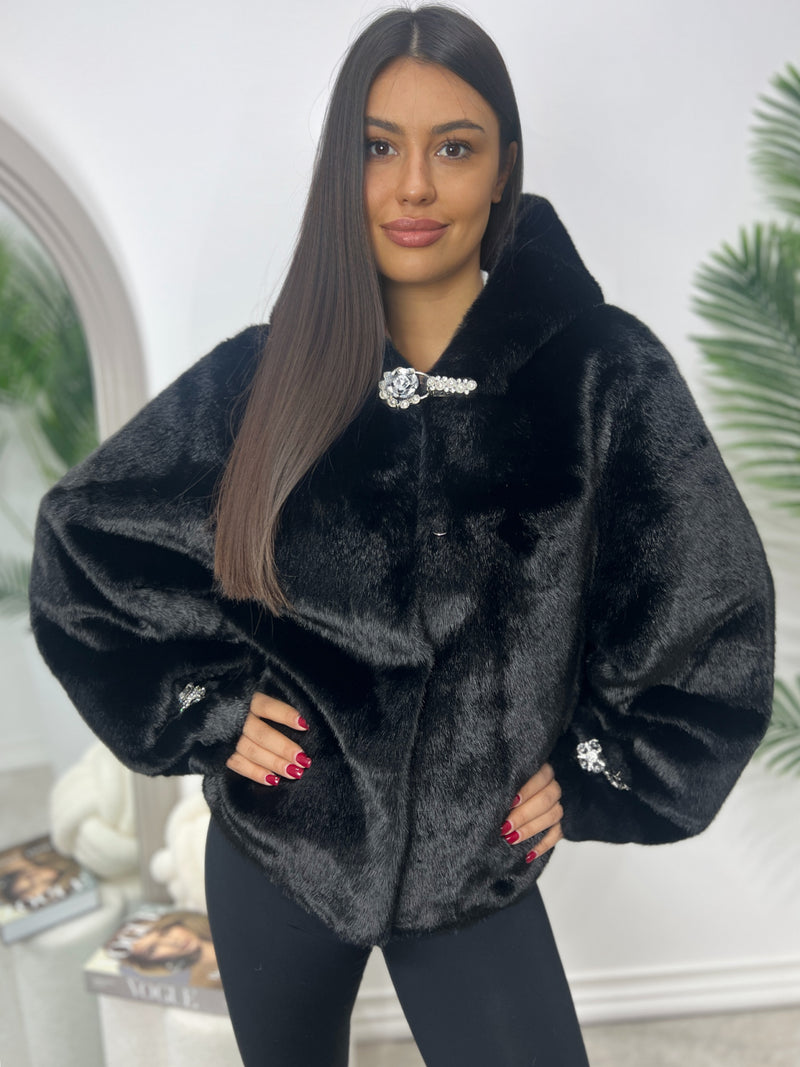 Bunda Moli-Kratka bunda-J&J Collection-Crna-Univerzalna-Contessa