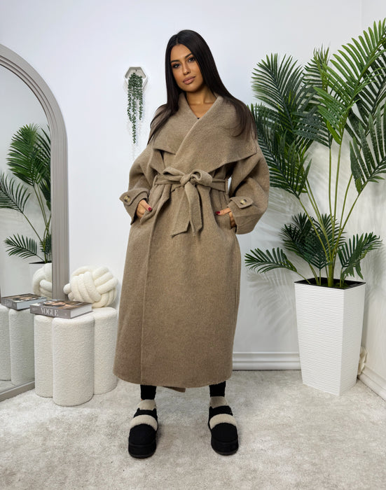 Kaput Fiona-Dugi kaput-J&J Collection-Bež-Univerzalna-Contessa