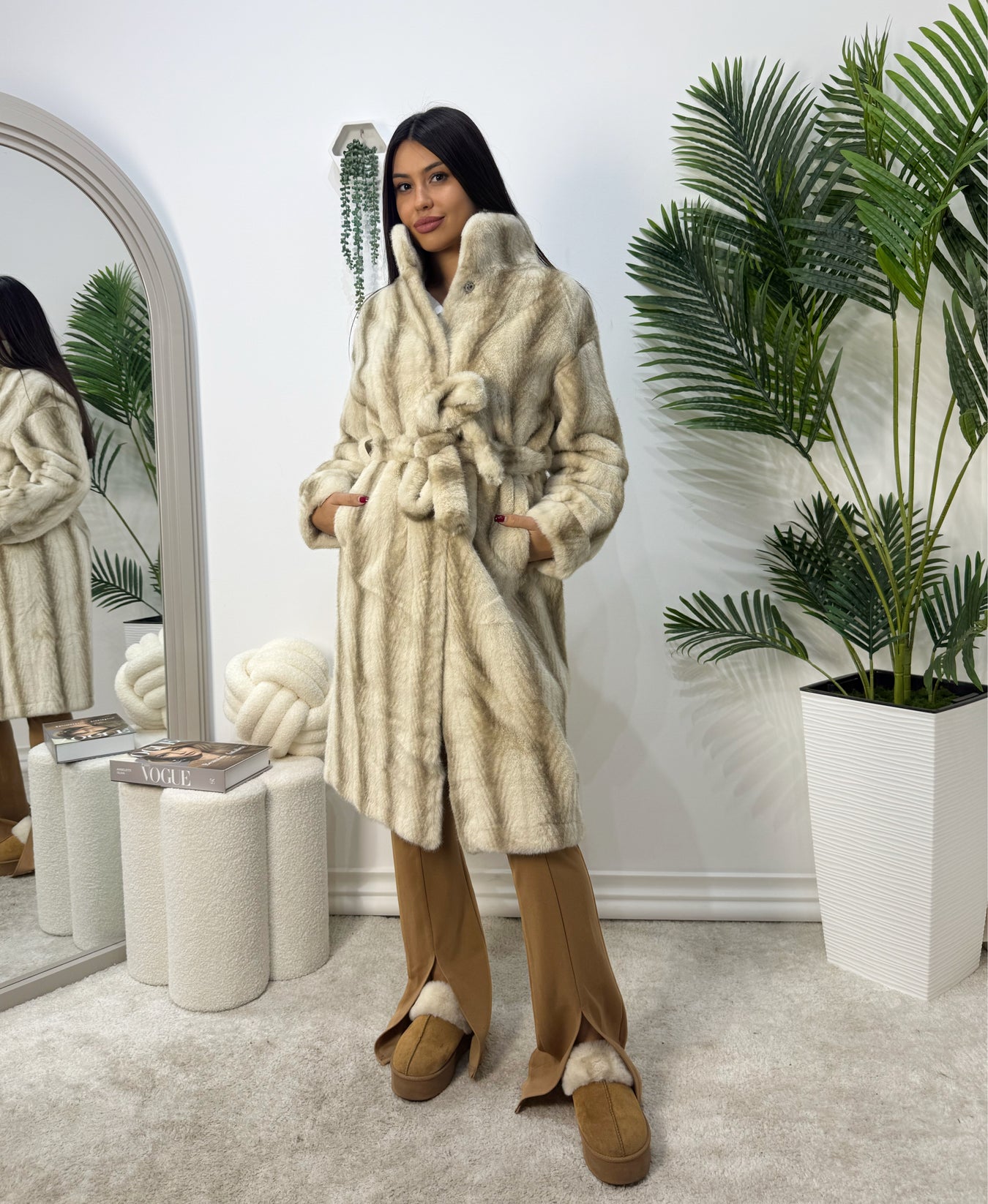 Bunda Monika-Duga bunda-J&J Collection-Bež-Univerzalna-Contessa