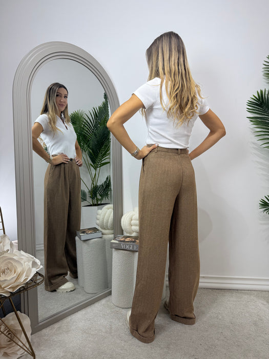 Pantalone Verona-Elegant pantalone-J&J Collection-Camel-S-Contessa