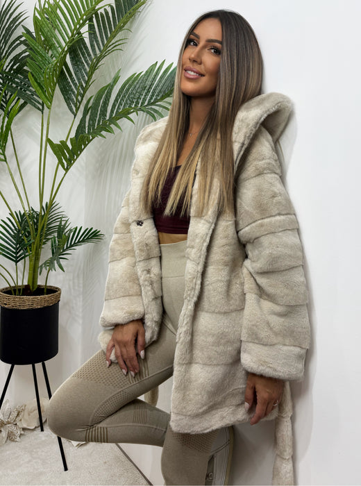 Teddy kaput Nora-Dugi kaput-J&J Collection-Bež-S/M-Contessa