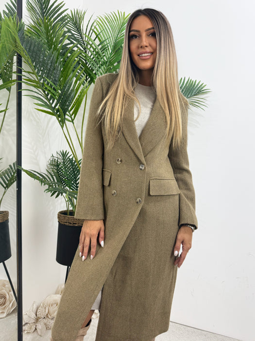 Kaput Milano-Dugi kaput-J&J Collection-Svetlo-maslinasta-S-Contessa