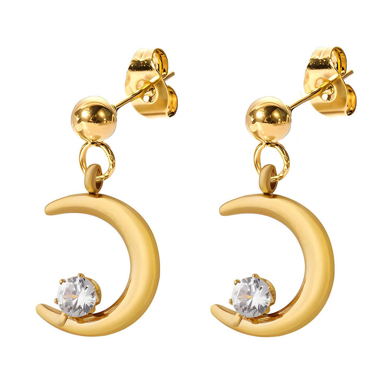 Crescent moon minđuše | 18K pozlata | Nerđajući čelik 89612-0 - [variant_title] - Minđuše | Contessa Moda