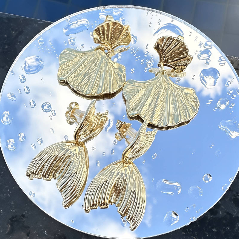 Ginkgo leaf minđuše | 18K pozlata | Nerđajući čelik 89171-0 - [variant_title] - Minđuše | Contessa Moda
