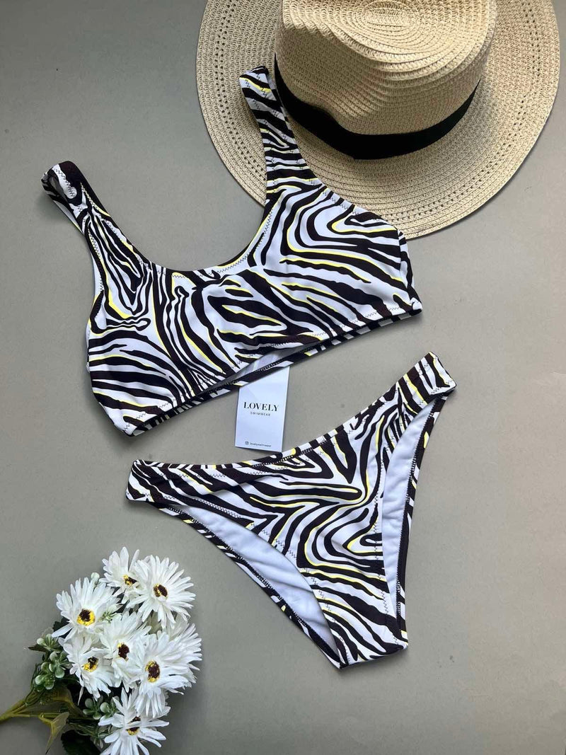 Kupaći kostim Helena Contessa moda - Kupaći kostim Zebra-žuta, S, , Šifra: KUPACI-KOSTIM-HELENA-ZEBRA-ZUTA-S