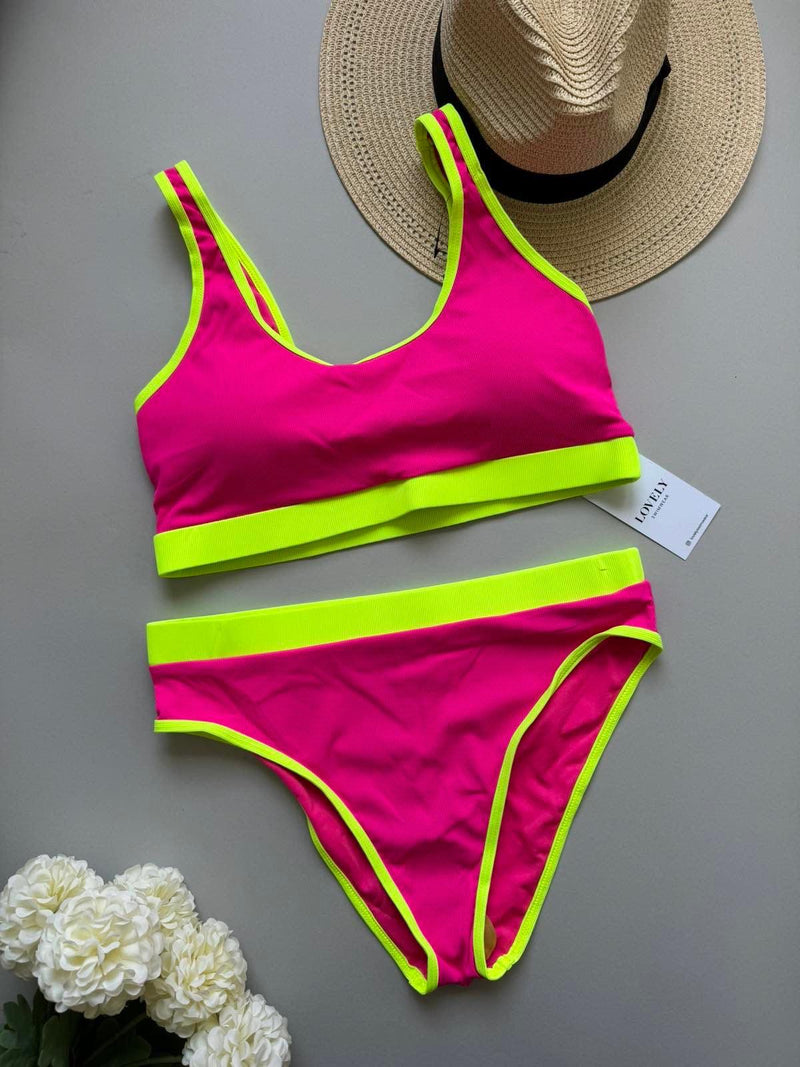 Kupaći kostim Lili Contessa moda - Kupaći kostim Roze-žuta, S, , Šifra: 3408-KUPACI-KOSTIM-LILI-ROZE-ZUTA-S