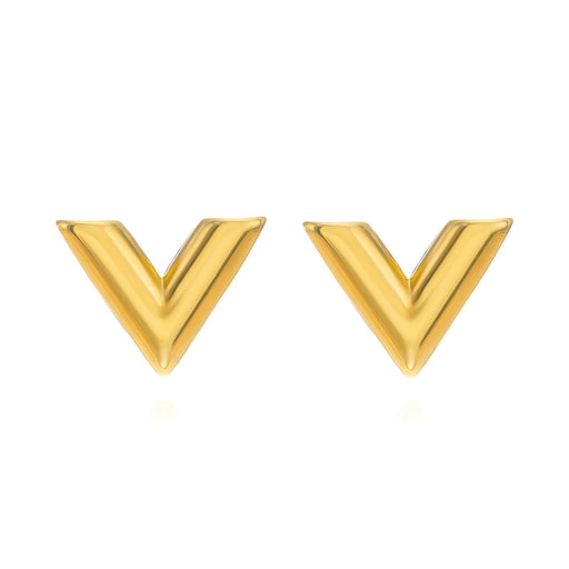 Letter V minđuše | 18K pozlata | Nerđajući čelik 87369-0 - [variant_title] - Minđuše | Contessa Moda