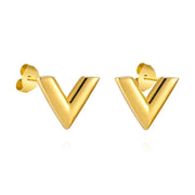 Letter V minđuše | 18K pozlata | Nerđajući čelik 87369-0 - [variant_title] - Minđuše | Contessa Moda
