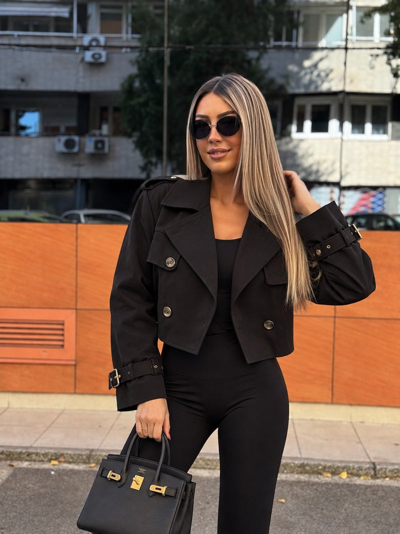 Mantil Klara - crna | Contessa Moda