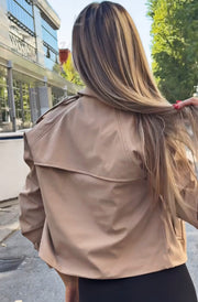 Mantil Klara - kamel, zadnja strana | Contessa Moda