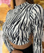 Ženski crno-beli crop top sa dugim rukavima Christina - Contessa Moda